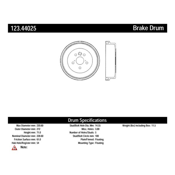 Standard Brake Drum,123.44025
